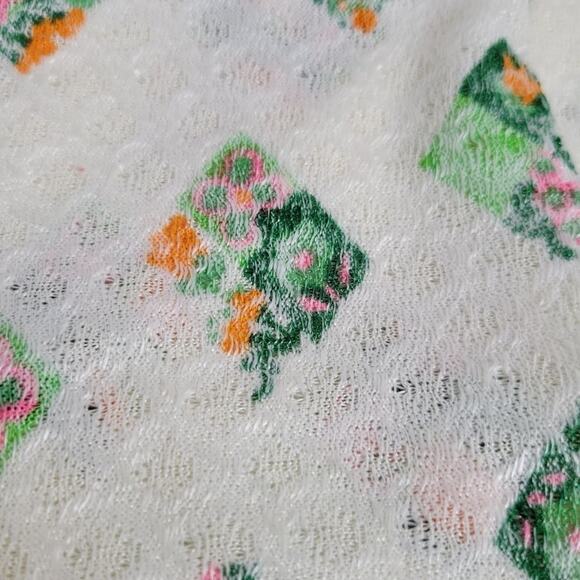 Vintage 70s Novelty Flower Pot Fabric 47x57 - Picture 4 of 5